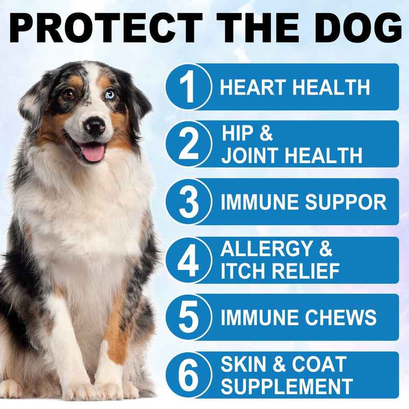 Dog Allergy Relief Chews, Itch Relief for Dogs, Allergy Relief Dog Treats w/Omega 3 + Pumpkin + Enzymes, Anti Itch Support & Hot Spots, Skin & Coat Immune Health Supplement for Dogs - PawsPlanet Australia