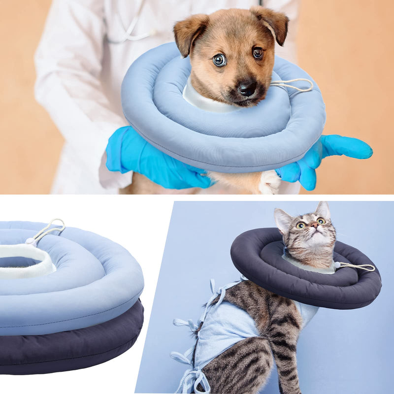 2 Pieces Cat Dog Recovery Collar, Elizabethan Protective Collar, Anti Lick Soft Adjustable Water Resistant Cone Collar UFO Pet Collar for Big Cat Small Medium Dogs Protect from Licking Biting Wound - PawsPlanet Australia