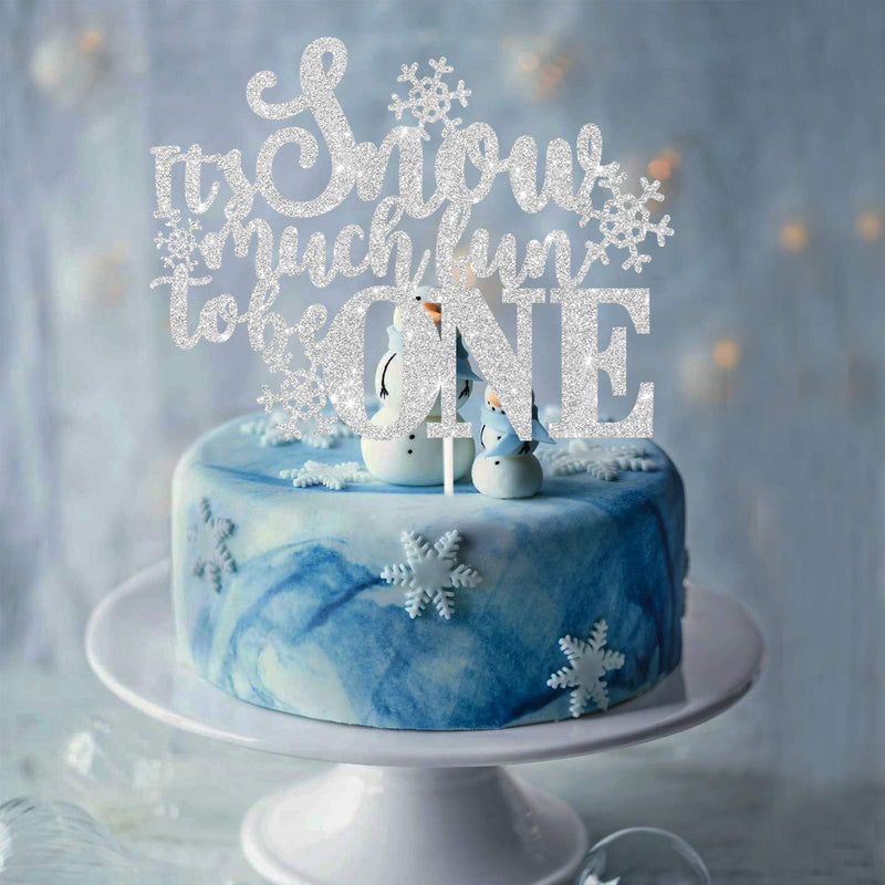 It's Snow Much Fun To Be One Cake Topper,Winter 1st Birthday Cake Decor,Winter Onederland,Christmas 1st Birthday Party Decorations - PawsPlanet Australia