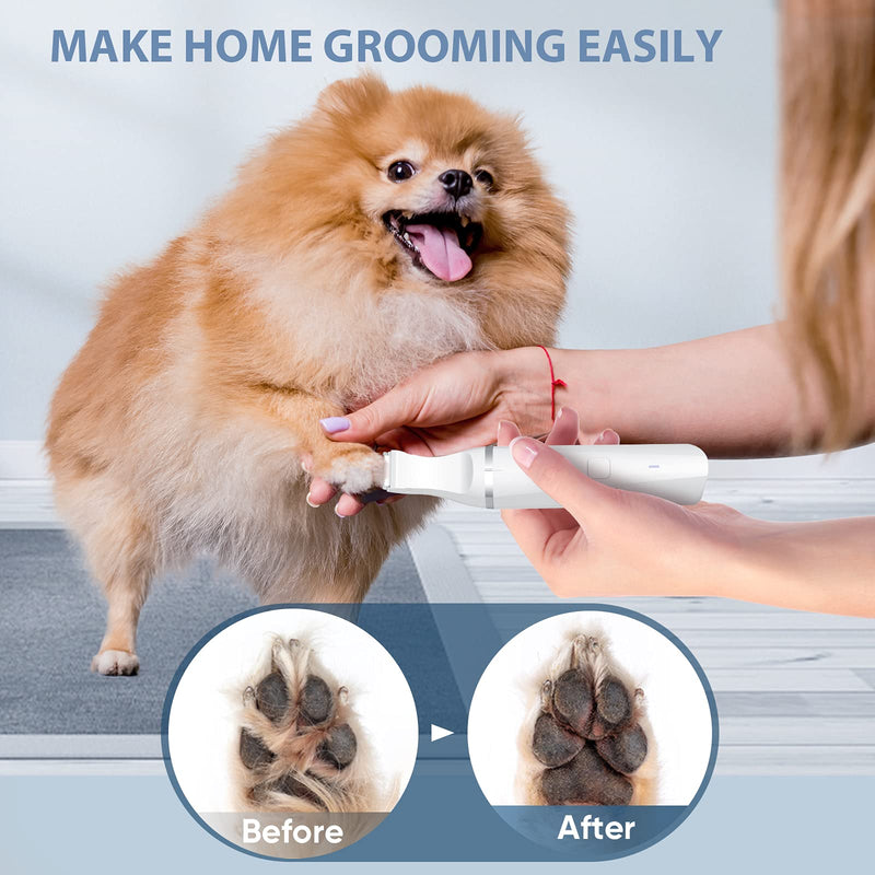 Dog Clippers with Double Blades, Low Noise Dog Grooming Clippers,Cordless Small Dog Trimmer, Dog Hair Clippers for Trimming Hair Around Paws, Eyes, Ears, Face, Rump White - PawsPlanet Australia