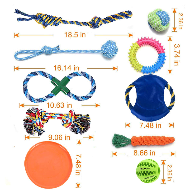 Meilo Puppy Dog Chew Toys Teething Training,Interactive Dog Toys Set with Rope Teething Toys Squeak Toys for Small Medium Dogs 11pcs/pack - PawsPlanet Australia
