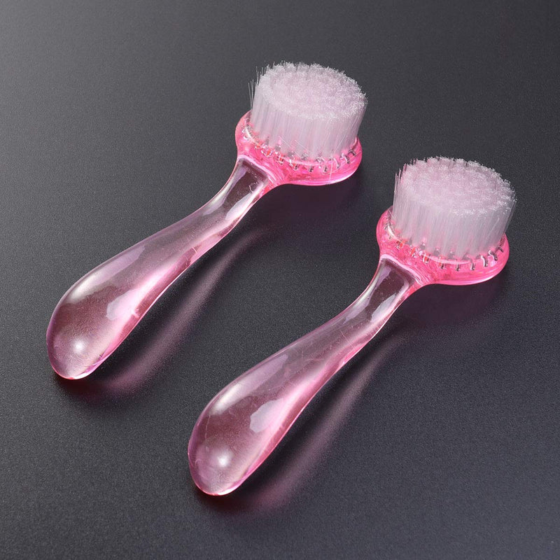 POPETPOP 2PCS Small Animals Bathing Brush, Round Head Cleaning Bath Brush with Lid, Artifact Super Soft Handmade Cleansing Brush, Washing Face Grooming Brush for Small Pets - Pink - PawsPlanet Australia