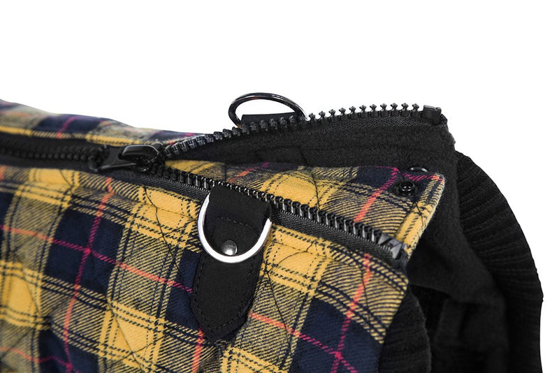 Gooby - Fashion Vest, Small Dog Sweater Bomber Jacket Coat with Stretchable Chest Small chest (~11.5") Yellow Check - PawsPlanet Australia