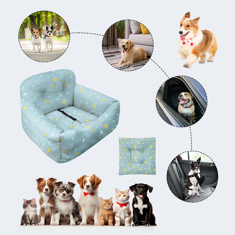 Dog car seat, dog seat car back seat, washable booster seat for small and medium-sized pets, dog cushion with side storage pockets, high-quality fabric, comfortable and non-slip - PawsPlanet Australia