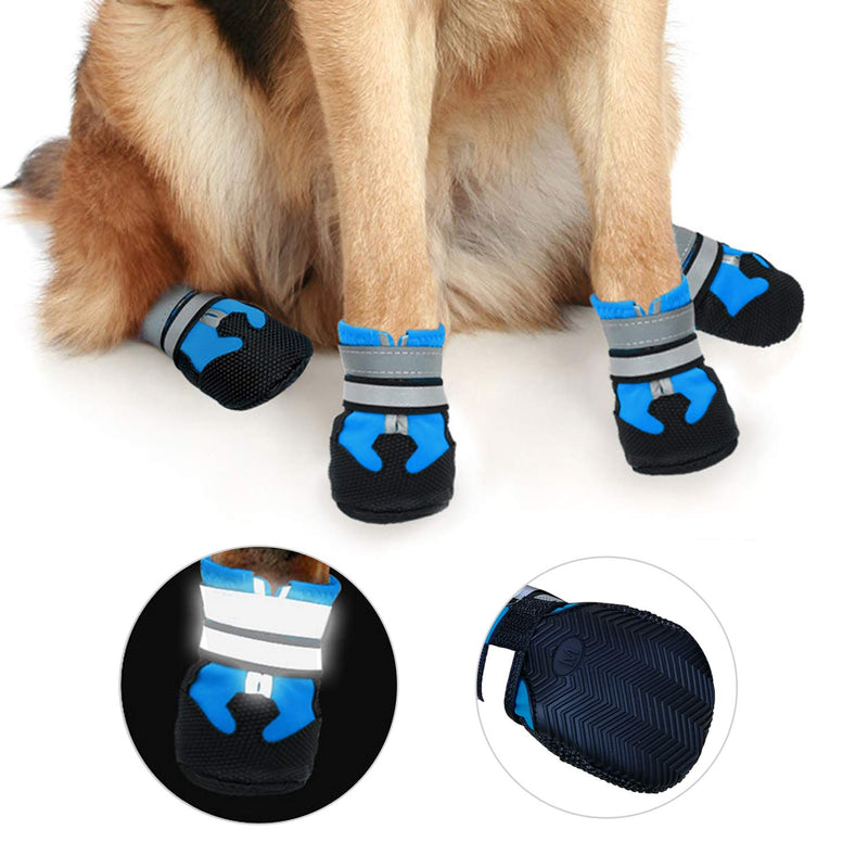 Ewolee Dog Shoes, Dog Boots for Injured Paws Waterproof, Set of 4 Dog Walking Boots Dog Paw Protectors with Adjustable Reflective Straps and Anti Slip Sole for Small Medium Large Dogs (M) M - PawsPlanet Australia