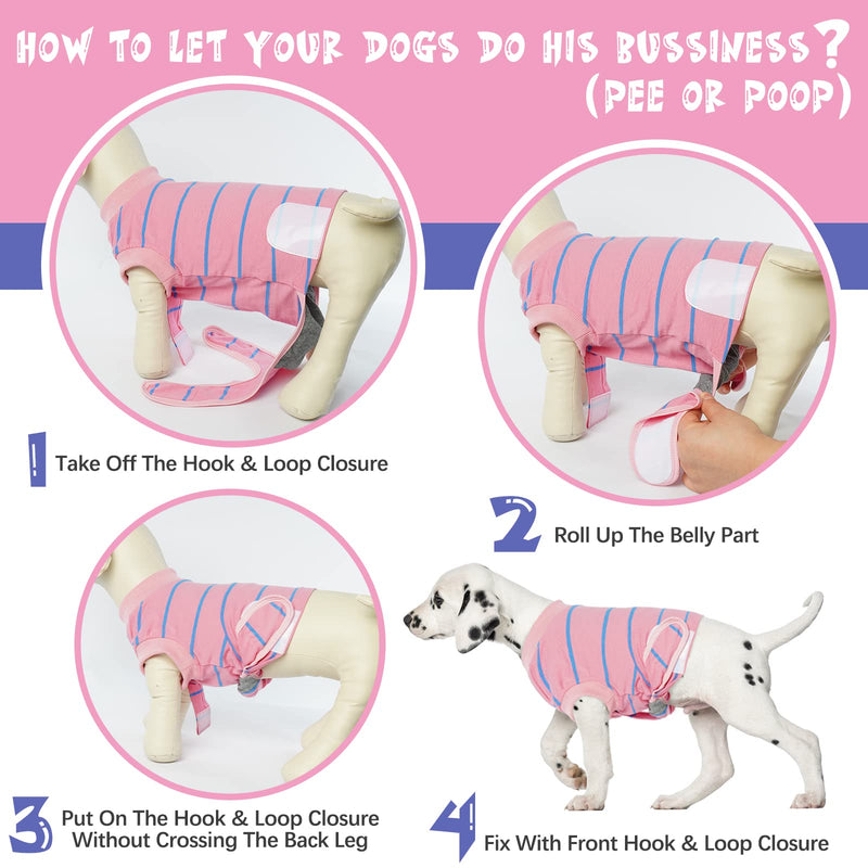 Recovery Suit for Dogs Cats After Surgery, Recovery Shirt for Male Female Dog Abdominal Wounds Bandages Cone E-Collar Alternative, Soft Fabric Onesie, Anti-Licking Pet Surgical Recovery Snuggly Suit XS Pink - PawsPlanet Australia