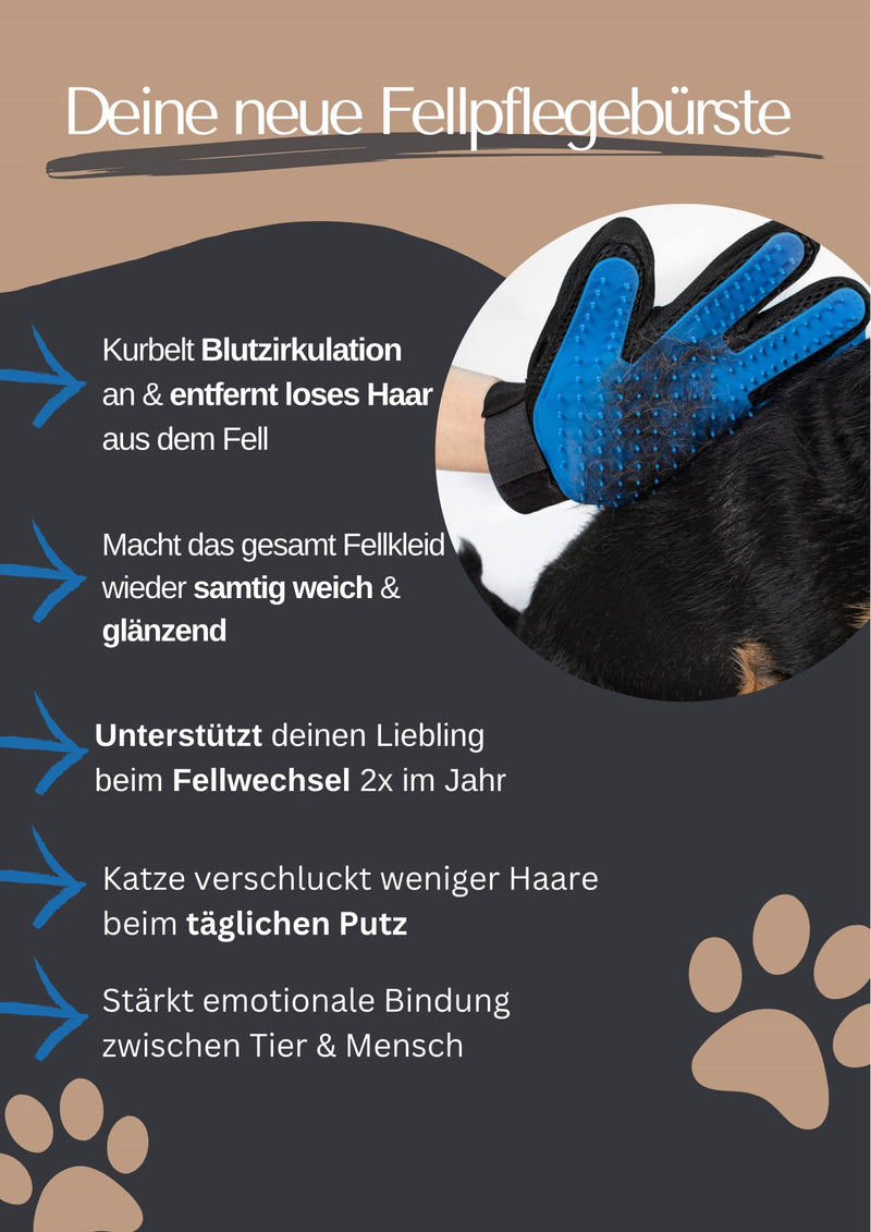 Grooming glove blue - PawsPlanet Australia