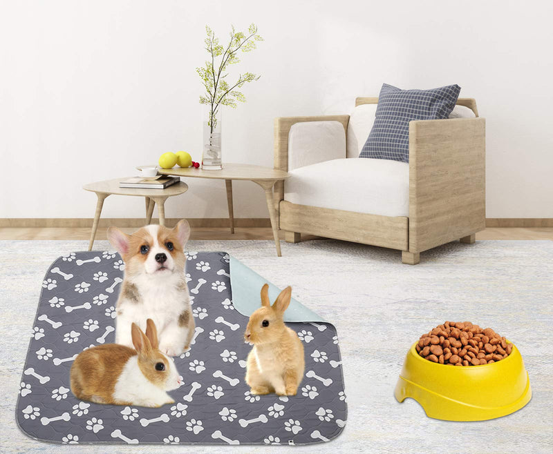 Geyecete washable small dog puppy pads Waterproof Whelping Pads, Reusable Dog training pads,Premium Travel Puppy Pads Rabbit Pad(2pack)-Gray-M (M)75*89CM Gray - PawsPlanet Australia