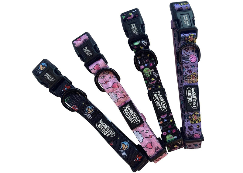 Wagnificent Boutique Soft Comfortable Neoprene Padded Adjustable Dog Collar for Pups and Cats in Sizes Extra Small, Small and Medium (Candy Clouds, Medium) Candy Clouds - PawsPlanet Australia