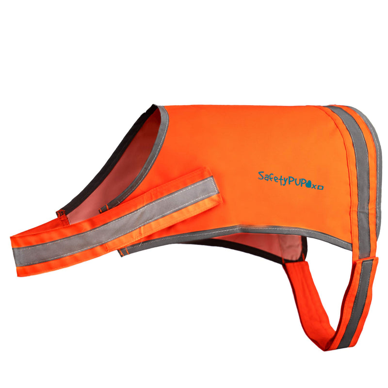 SafetyPUP XD Lite Dog Vest. Coverage to Mid Back. Reflective Hi Visibility Blaze Orange Fluorescent Fabric Helps to Keep Them in Sight and Safe On and Off Leash. X-Small - PawsPlanet Australia