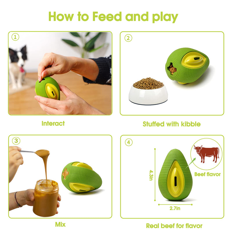 Dog Toys for Aggressive Chewers Deummiu Avocado Tough Durable Dog Chew Toys for Training and Cleaning Teeth for Small Medium Dogs - PawsPlanet Australia