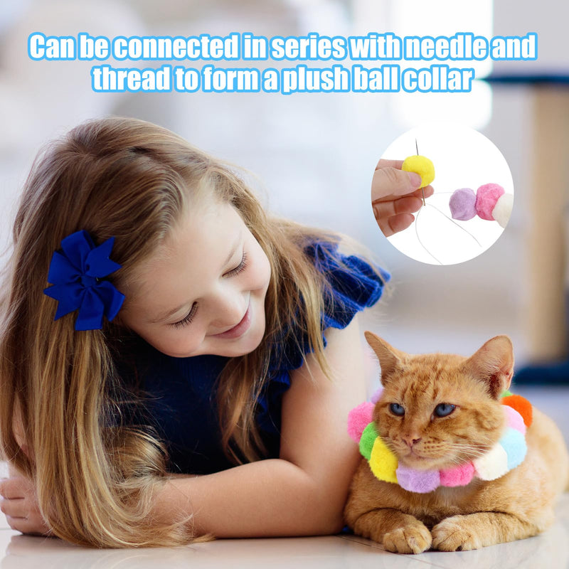 Fanshiontide Pack of 100 Cat Toy Balls with Cat Toy Launcher, Interactive Toy Funny Cat Toys Relieves Depression, Stretch Plush Ball Toy for Indoor Cats Kitty - PawsPlanet Australia