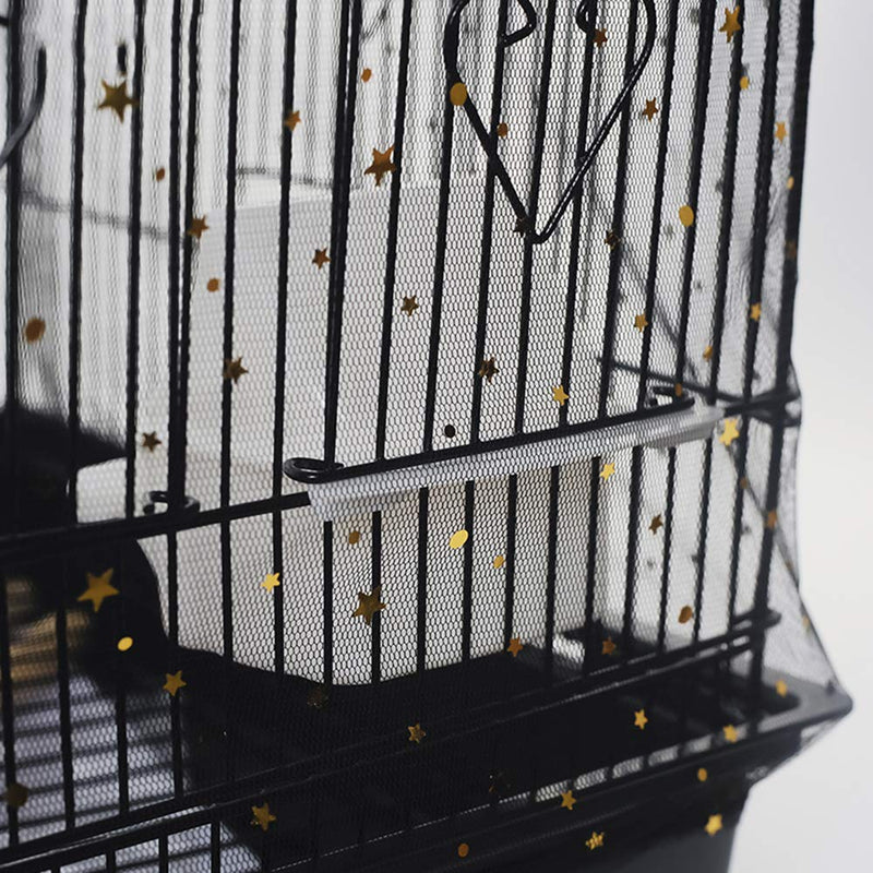 [Australia] - Bonaweite Extra Large Mesh Bird Seed Catcher, Bird Cage Stretchy Guard Cover, Birdcage Nylon Shell Skirt Traps Guards - 29.5” Height Black 