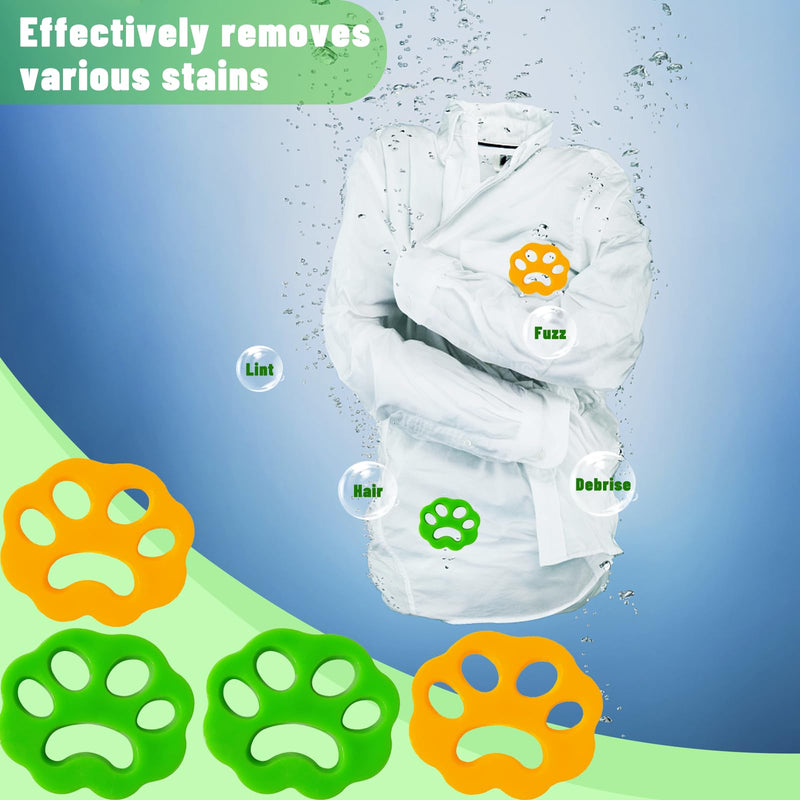 Pack of 4 pet hair removers, animal fur washer catcher hair remover, reusable animal hair washing machine, silicone removal for animal hair, laundry - PawsPlanet Australia