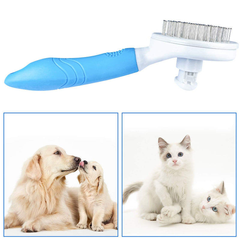 Cat Grooming Brush, Self Cleaning Slicker Brushes for Dogs Cats Pet Grooming Brush Tool Gently Removes Loose Undercoat, Mats Tangled Hair Slicker Brush for Pet Massage-Self Cleaning - PawsPlanet Australia
