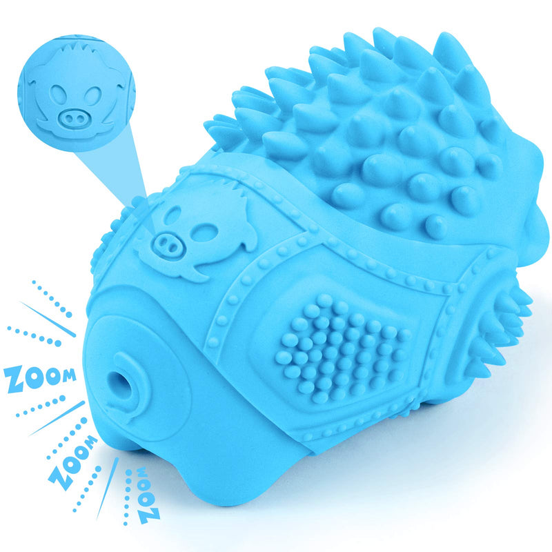 Joytale Dog Toys for Aggressive Chewers Large Breed, Indestructible Dog Chew Toys, Tough Squeaky Rubber Toys for Teeth Cleaning, Blue 5.3"x3.6"x3.6" - PawsPlanet Australia