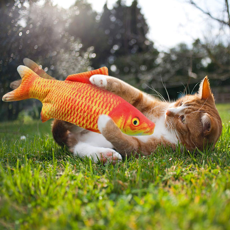 EaMien Electric Fish Cat Toy, Realistic Plush Moving Wagging Fish Toys Simulation Interactive Cat Kitten Toys for Indoor Cats Pets Kitten, Perfect for Biting, Chewing and Kicking (Carp) - PawsPlanet Australia