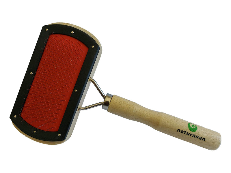 Lambskin brush for lambskin and sheepskin, robust universal grooming brush made of wood, also as a fur brush for pets, dogs and cats, double slicker brush - PawsPlanet Australia