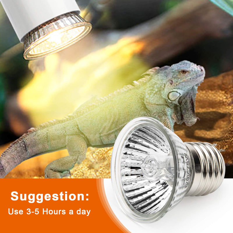 50W Sun Basking Lamp Bulb, AngleKai 6 Pack Full Spectrum UVA UVB Reptile Heat Lamp Bulb for Turtle Sunbathe Heat Lamp Bulb (50W) 50 Watts - PawsPlanet Australia