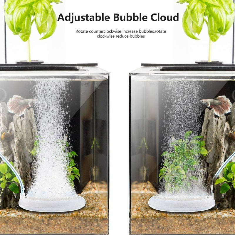 [Australia] - ECtENX Air Stone Bubble for Aquarium, Air-Stone Hydroponics Oxygen Diffuser, Air Stones Kit Disc with Control Valve/Suction Cup for Fish Tank 2 inch 