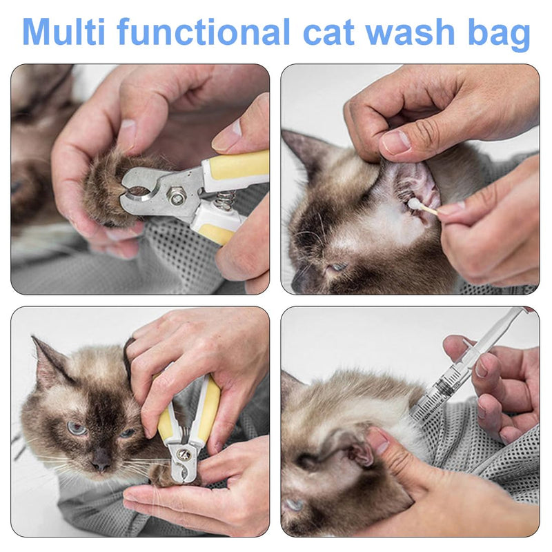 KGDUYC Cat Claw Care, Cat Bath Bag for Washing, Cat Bag, Cat and Dog Fixing Bag, Bath Bag, Beauty (20" x 12.5") - PawsPlanet Australia