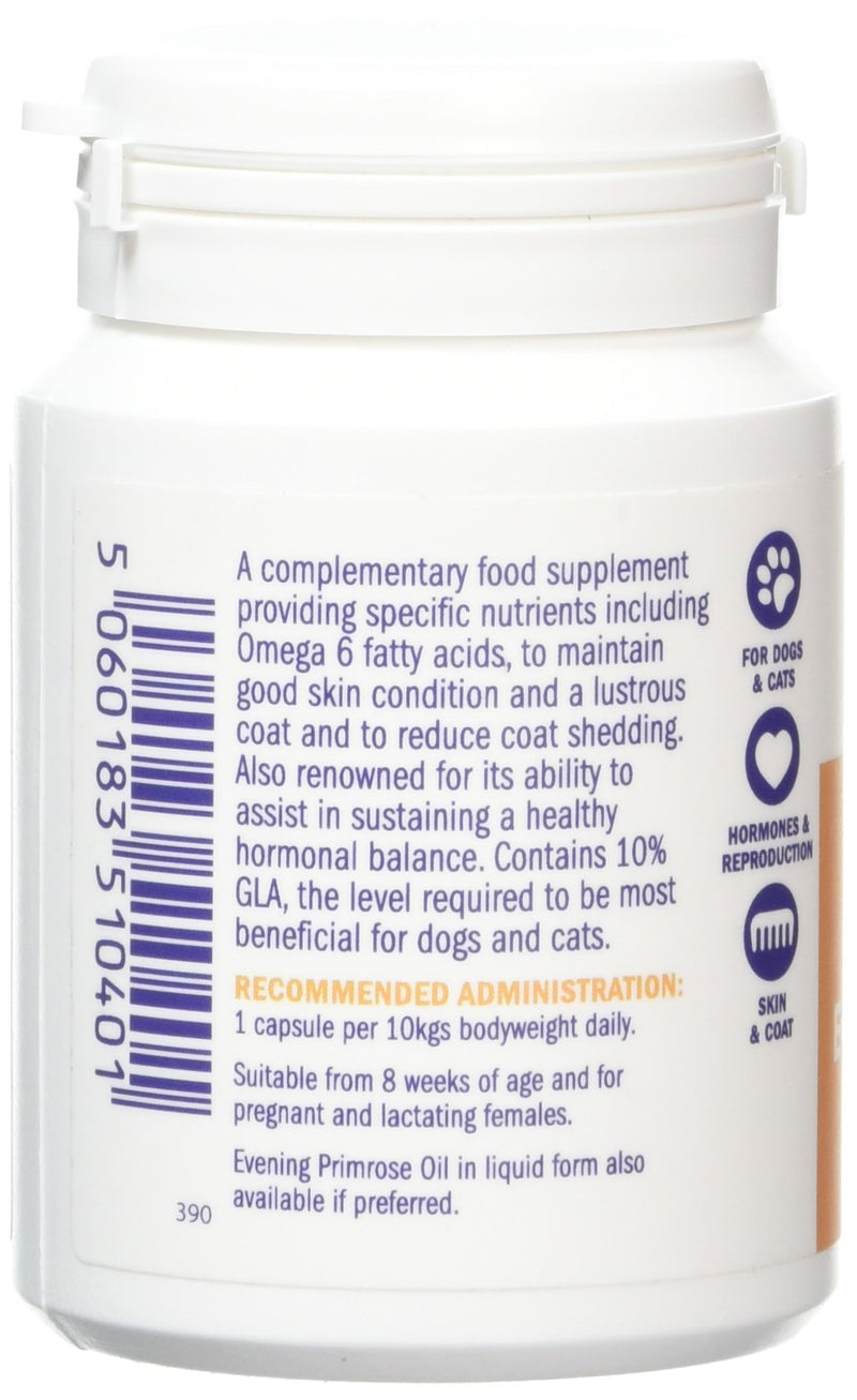 Dorwest Herbs Evening Primrose Oil Capsules for Dogs and Cats 100 Capsules 100 Count (Pack of 1) - PawsPlanet Australia