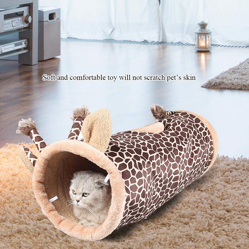 Collapsible Cat Tunnel Toy - Safe Portable Folding Collapsible Fabric Tunnel Toy for Pet Cat Dog Rabbit(giraffe) - PawsPlanet Australia