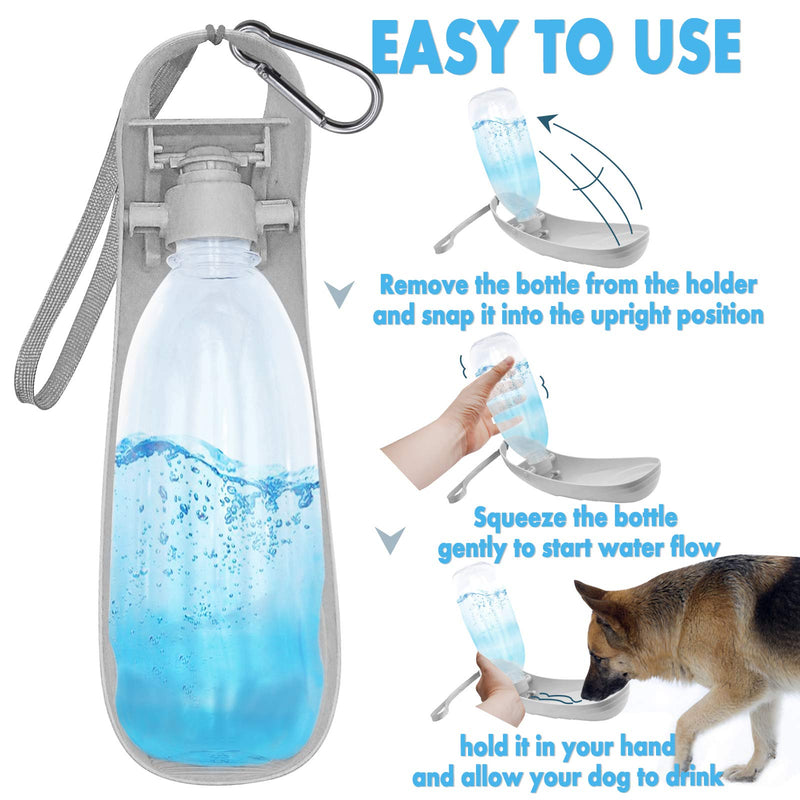 Vannon 2021 Upgrade Version 2 Pack Dog Water Bottles for Walking, 19oz Portable Dog Travel Water Bottle Dispenser with Foldable Drinking Cup Bowl Leak-Proof & BPA Free Pet Water Bottle blue+grey - PawsPlanet Australia