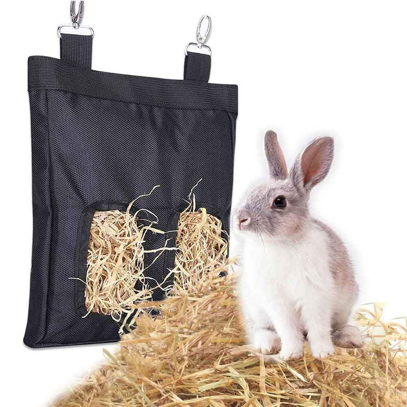 XLKJ Rabbit Hay Feeder,Guinea Pig Hay Bag,Hay Bag Hanging Feeder Sack for Rabbit Bunny Chinchilla Hamster - PawsPlanet Australia