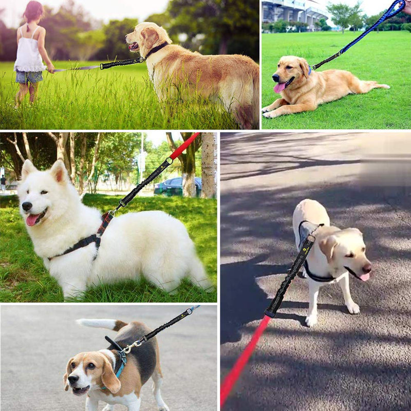 Bungee Leash Extension Attachment, 18" Shock Absorbing Lead Extension Absorber, Prevent Injury on Arm and Shoulder & Save Dogs from Getting Hurt, Great for Bicycle, Running, Walking Black - PawsPlanet Australia