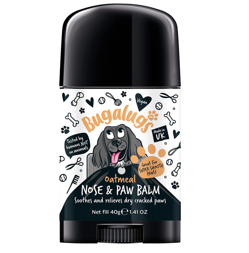 BUGALUGS Dog nose balm, Natural lick safe Paw balm for dogs contains Colloidal Oatmeal, Dog paw cream Vegan formula nose balm for dogs reduces skin irritation and redness. (40g Stick) 40g Stick - PawsPlanet Australia