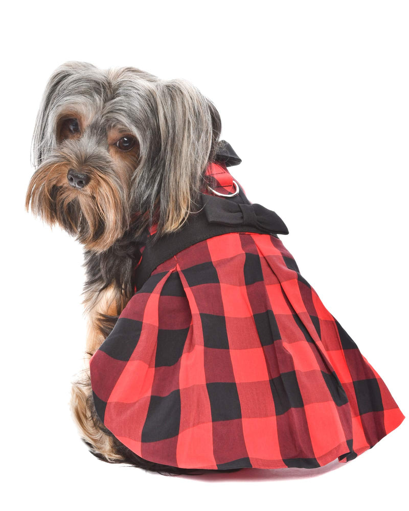Parisian Pet Designer Buffalo Checkered Red Dog Dress Holiday Party S Buffalo Checkered Dress - PawsPlanet Australia