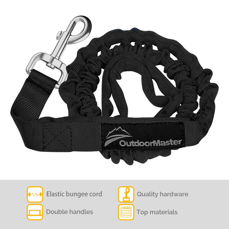 OutdoorMaster Bungee Dog Leash, Improved Dog Safety & Comfort Advanced: Black - PawsPlanet Australia