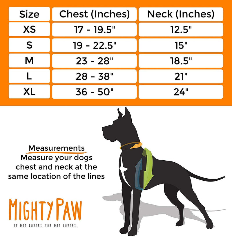 [Australia] - Mighty Paw Sport Harness, No-Pull Front Attachment Dog Harness, Neoprene Padded Lining, Reflective Stitching, 2 Leash Attachment Options Large Black 