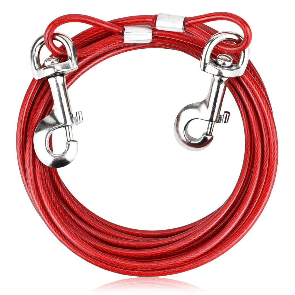 Tie-Out Leashes for Dogs, Leashes for Dogs, 3M Dog Tie Out Cables, Tie-Out Cables, Heavy Duty Dogs Chain Leashes, Yard Leashes for Dogs, for Small, Medium, Large Dogs (Red) - PawsPlanet Australia