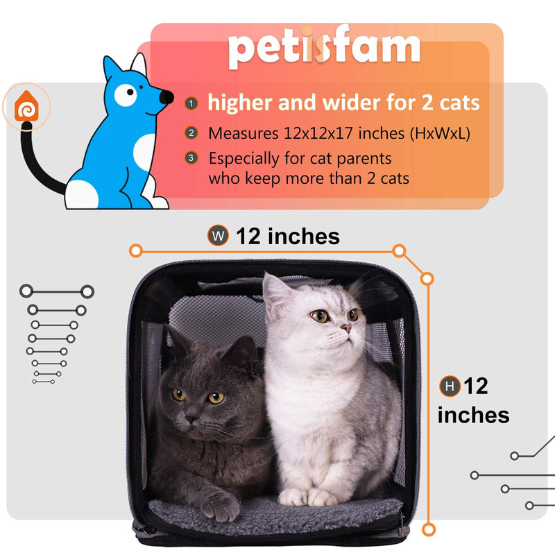 [Australia] - petsifam Top Load Pet Carrier for Large Cats, 2 Cats and Small Dogs 