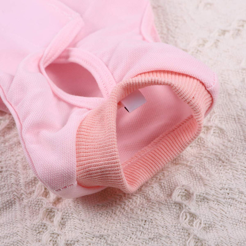 POPETPOP Recovery Suit Sterilization Care Wipe Medicine Prevent Licking After Surgery Wear Weaning and Warm Recovery Cloth Suit for Cats Dogs Pets - Length Approx. 28cm (Pink) - PawsPlanet Australia