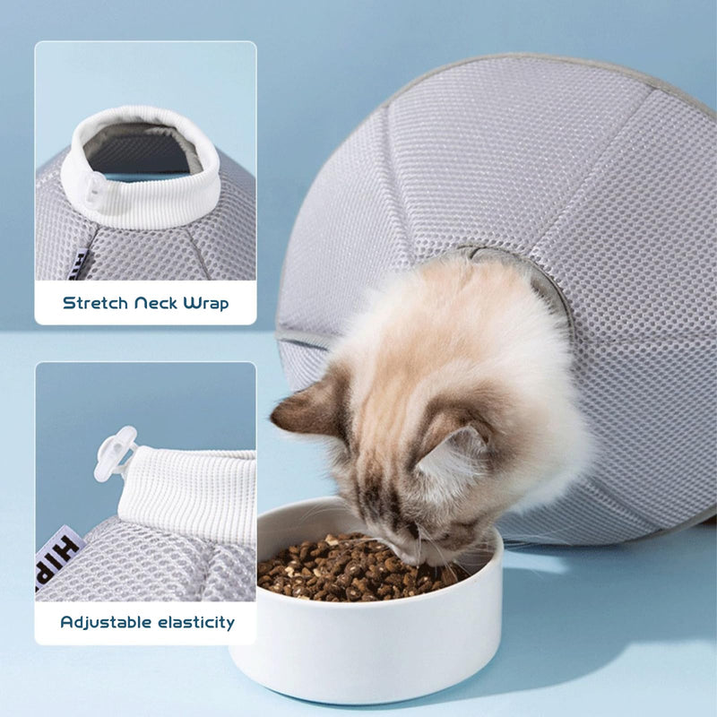shallyong Cat Neck Brace, Cat Collar, Adjustable Neck Brace, Breathable Elizabethan Protective Collar Cat, Recovery of Cats and Small Dogs After Operations and Injuries S (Neck: 14-21cm) - PawsPlanet Australia