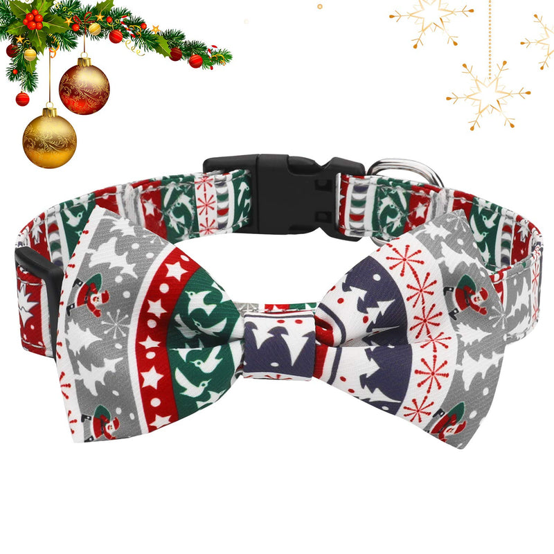 [Australia] - HAOPINSH Christmas Bow Tie Dog Collar, Adjustable Dog Cat Collar with Bells and Bow Tie Durable Buckle Light Collar for Dogs Cats Pets Soft and Comfortable Small 