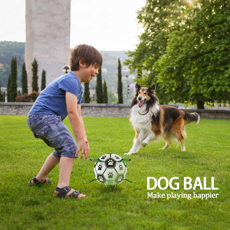 Dog Ball Dog Soccer Ball with Grab Tabs Interactive Dog Toys Herding Ball for Dogs Rubber Ball Dog Balls for Small & Medium Dogs Jolly Balls for Dogs - PawsPlanet Australia
