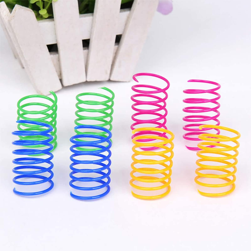 SOGAYU 40 Pack Cat Spring Toys, Durable Plastic Coils for Indoor Active - Colorful 1 Inch Spirals Spring Fitness Play for Cat Kitten Pets - PawsPlanet Australia