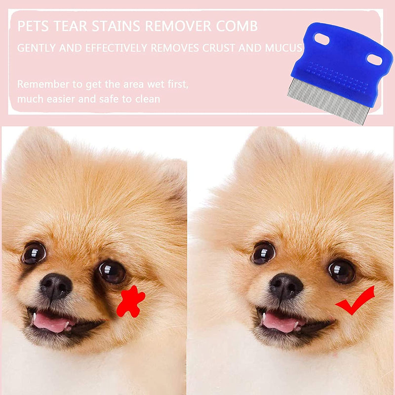 Flea comb for cats and dogs, stain remover comb, flea comb for cats and dogs, double-sided dog eye care comb, double head care comb, multi-purpose tool - PawsPlanet Australia
