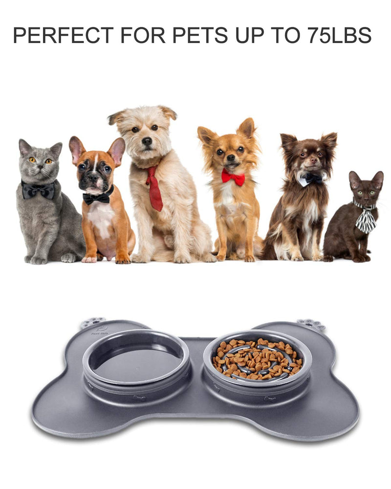 Slow Feeder Dog Bowls, 3 in 1 Small Dog Food Bowl Slow Feeder, Water Bowl with Non-Toxic No Choking Healthy Design Bowl Non Skid Spill Proof for Feeding Small Dogs Puppies Cats Pets - PawsPlanet Australia