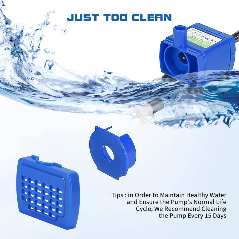 Pet Fountain Pump,UNISOPH Replacement Pump For Flower Cat Fountain Submersible Water Pump Ultra-Quiet Low Power Consumption Motor Electric Water Pump For Pet Water Fountains - PawsPlanet Australia