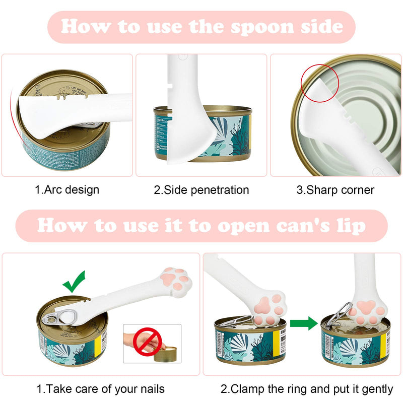 3 Pieces Multifunctional Pet Food Can Spoon Silicone Pet Can Opener Pet Food Can Scoop Spatula for Pet Dogs and Cats, 2 Colors - PawsPlanet Australia