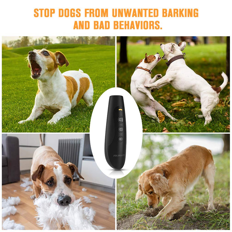 [Australia] - RUNACC Anti Barking Device with 3 Adjustable Ultrasonic Level,Rechargeable Dog Barking Deterrent Devices,Automatic Ultrasonic Dog Barking Control Devices,Dog Training Aid Control Range of 16.4 Ft 