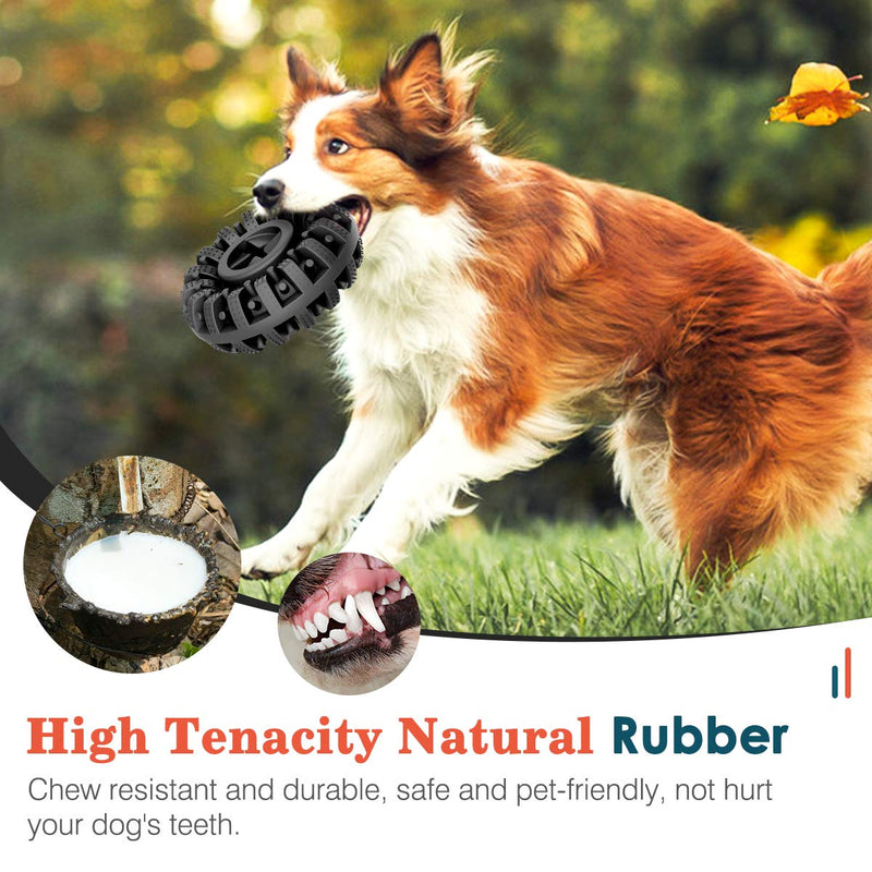 Lewondr Dog Toys for Aggressive Chewers, Natural Rubber Indestructible Dog Toys Treat Dispenser for Power Chewers, Durable Dog Chew Toy for Medium and Large Breed, Fun to Chew, Chase and Fetch, Black - PawsPlanet Australia