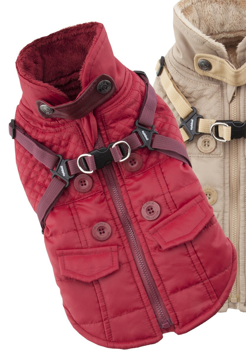 Puppia Wilkes Winter Fleece Vest, Large, Wine - PawsPlanet Australia