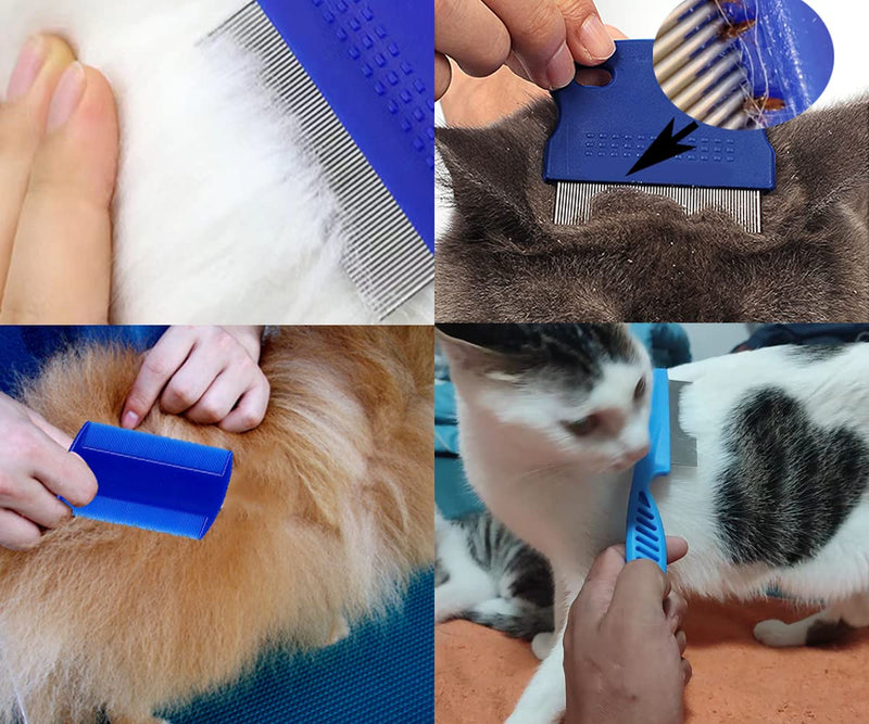 Cat Dog Flea Comb, Tsathoggua 9 Pieces Pet Lice Combs, Flea Tear Stain Remover Comb, Lice Comb Dust Comb for Cats Dogs, Pet Dog Cat Grooming Comb, Clean Lice/Knots/Crust/Dirt - PawsPlanet Australia
