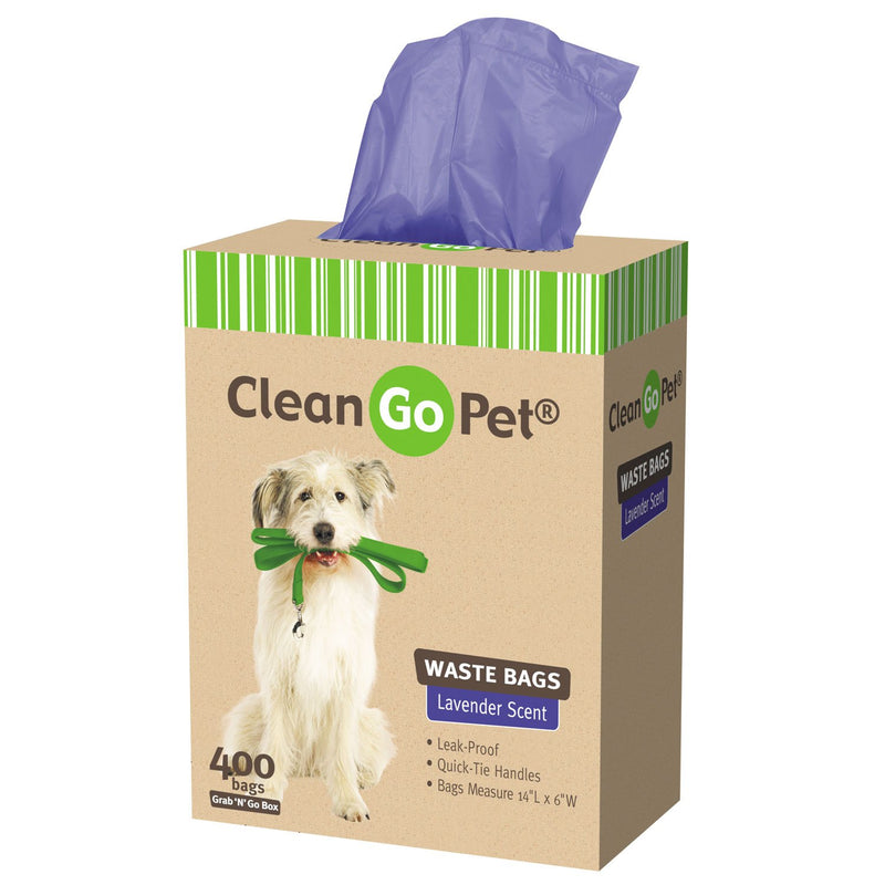 [Australia] - Clean Go Pet Lavender Scent Doggy Waste Bags, Quick-Tie Handles Poop Bags 400 Count 